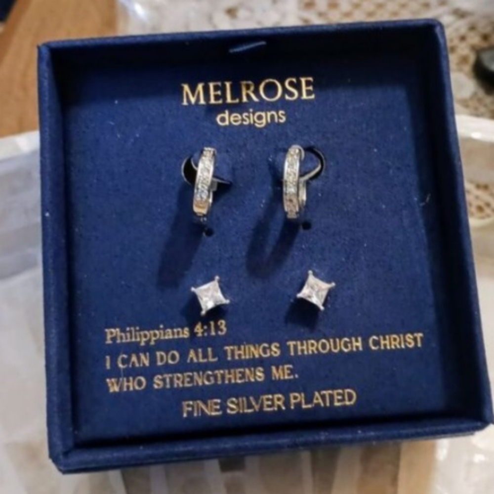 Melrose Designs Hoop & Stud Earrings Jewelry Set